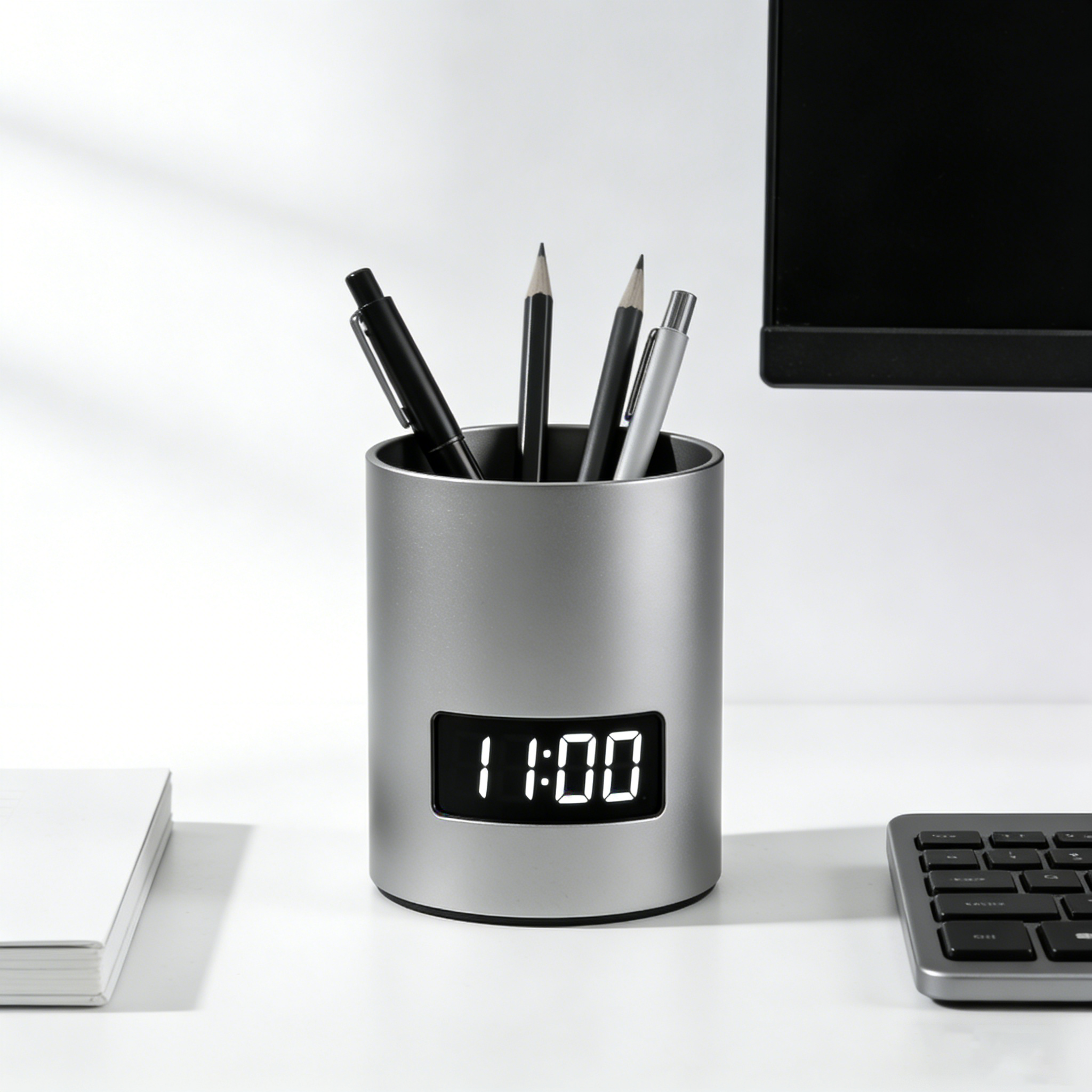 Pamagat: Higit pa sa isang Pen Holder: Digital Clock Desk Organizer para sa Iyong Workspace